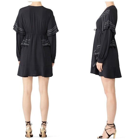 Iro Nine Black Silk Blend Long Sleeve Dress, size 36 EU/S - Picture 2 of 15